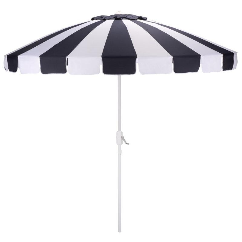 Parasol à manivelle 9 pi Buti, Rayures bleu marine