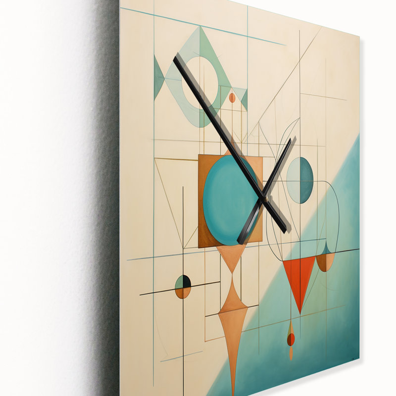 Horloge murale Distant Galaxies Midcentury Elegant Retro II - Abstract Mid Century, H 32 po x l 24 po x P 1 po