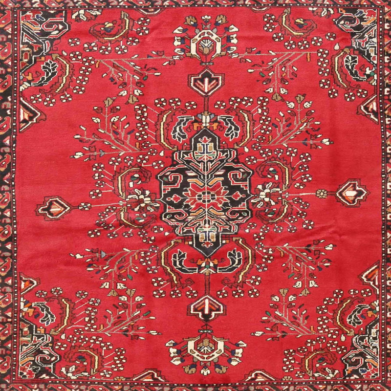 Oriental Red Area Rug, Round 6'