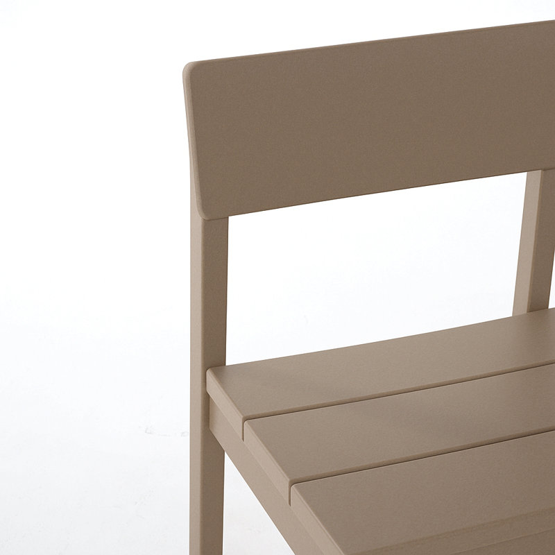 Ensemble de 2 chaises d'extérieur et de jardin Hdpe, Brun
