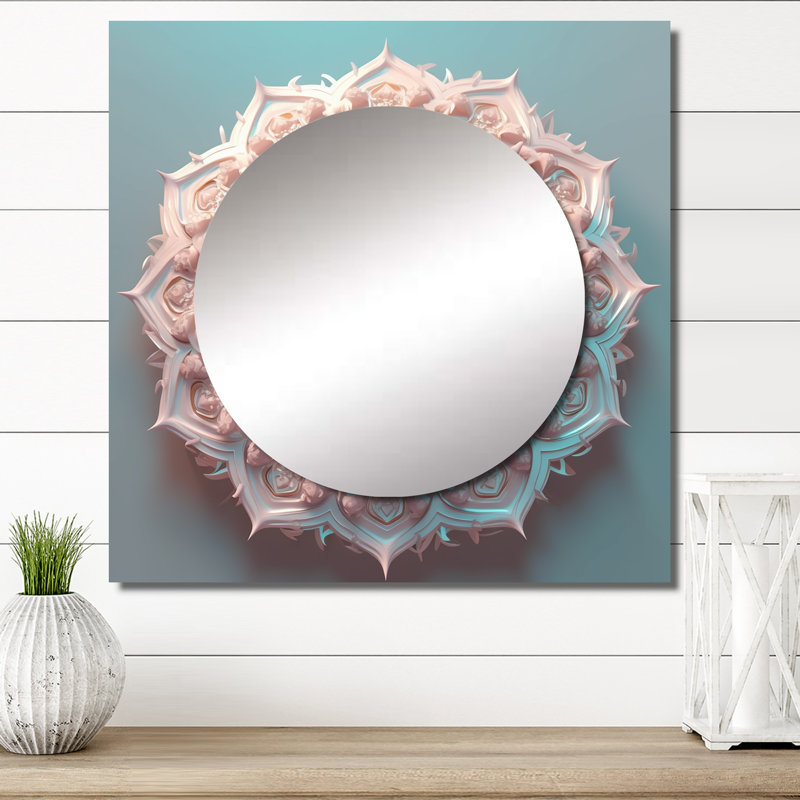 Miroir mural de salon Loundin - Boho Mandala, 29 po x 29 po