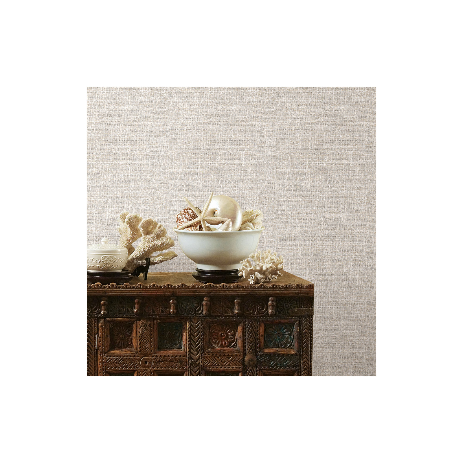 Hayley Tweed Peel & Stick Wallpaper, Beige