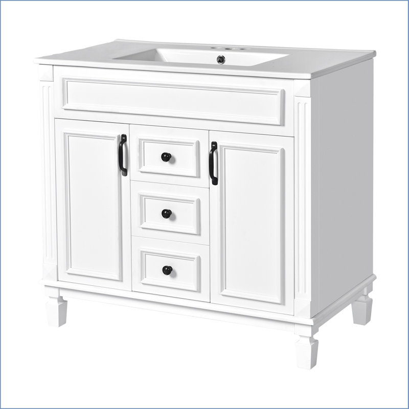 91.2mm Bathroom Vanity with Basin, White