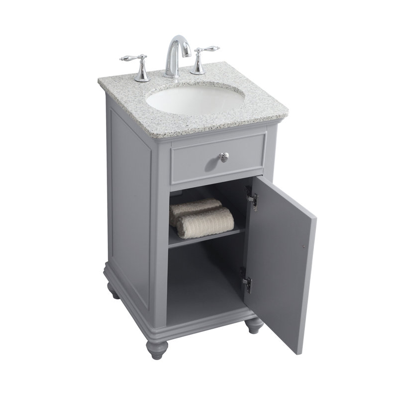 Otto 19'' Single Bathroom Vanity with Top, Light Gray, Cashmere White
