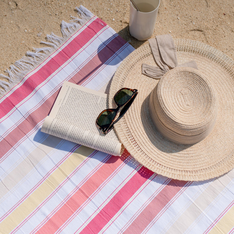 Cotton Beach Towel, Yellow/Brown/Red