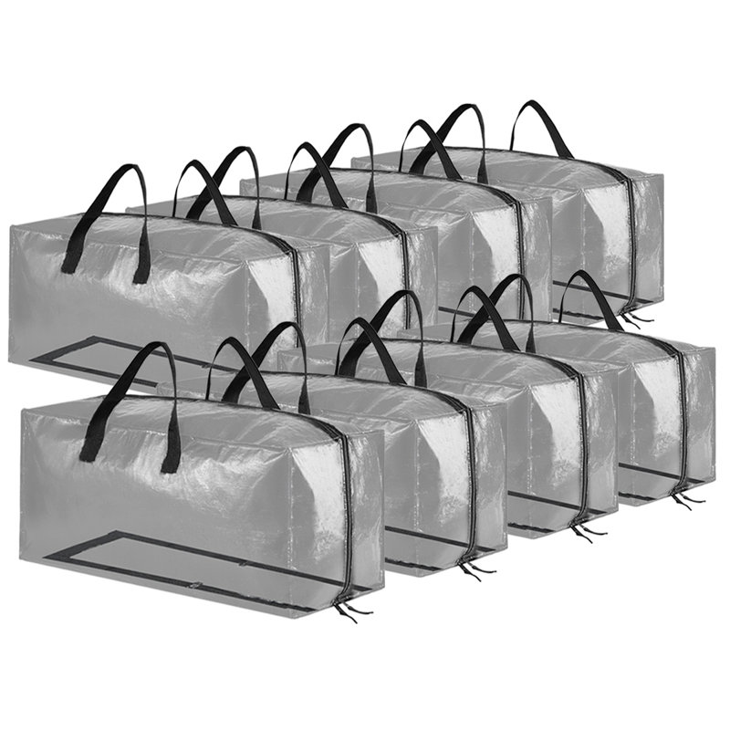 8-Pack Heavy Duty Moving Bags, Large Storage Totes with Backpack Straps, Reinforced Handles and Zippers, Ideal for Moving Supplies, Packing and College Dorm Essentials