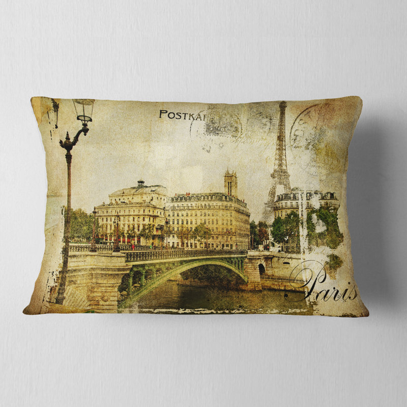 Vintage Paris - Coussin imprimé abstrait