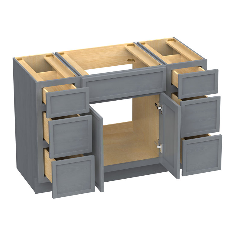 Base de meuble-lavabo simple 48 po seulement, Argent argent