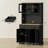 71" Tall Freestanding Kitchen Cabinet Black-2001754072