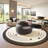 Dark gray curved negotiating sofa