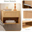 Ensemble de 2 tables de chevet cannelées, murales avec tiroir et tablette ouverte, tables de chevet modernes pour petits espaces. (Naturel)-1549915528