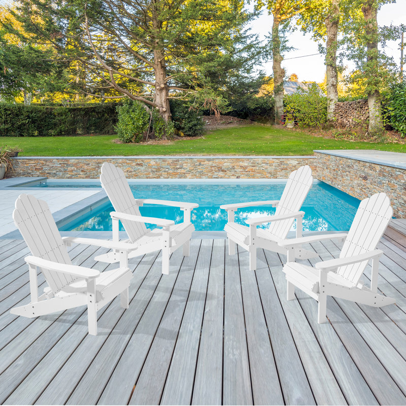 Chaise Adirondack en plastique Insani, Blanc