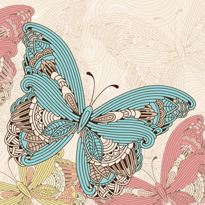Feeley Butterflies by Meranna - Wrapped Canvas Print