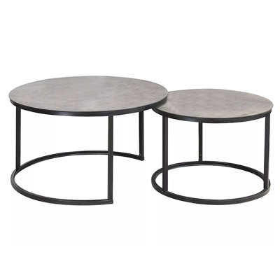 Coffe Table Arien A Grey Mat Effekt Marble/ Black Mat Set