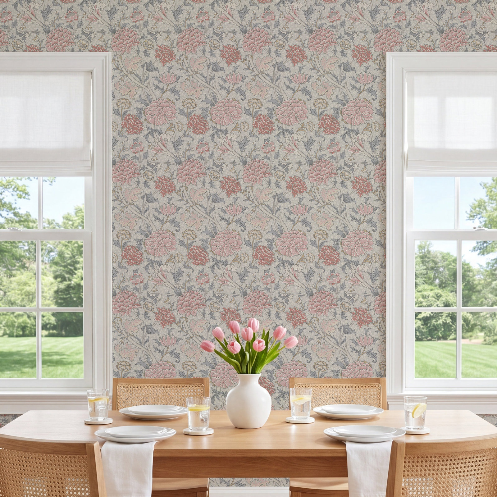 Floral Wallpaper, Pink