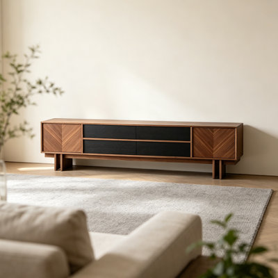 Versatile Storage Simple Wood TV Console
