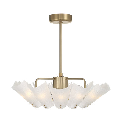 12-Light Fan D'Lier in Noble Brass