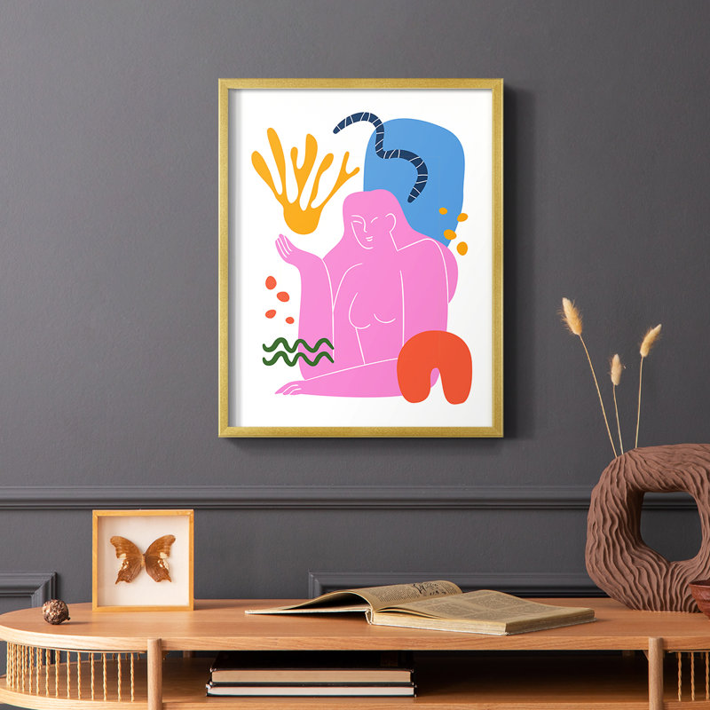 Matisse CDXXXIX Framed Print - Solid Wood, Gold Single Picture Framed, 20" H x 16" W