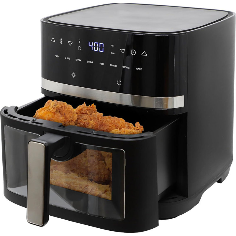 Friteuse à air de 8,5 pintes avec 125 doublures en papier - Grande capacité, friture saine, noir et acier inoxydable