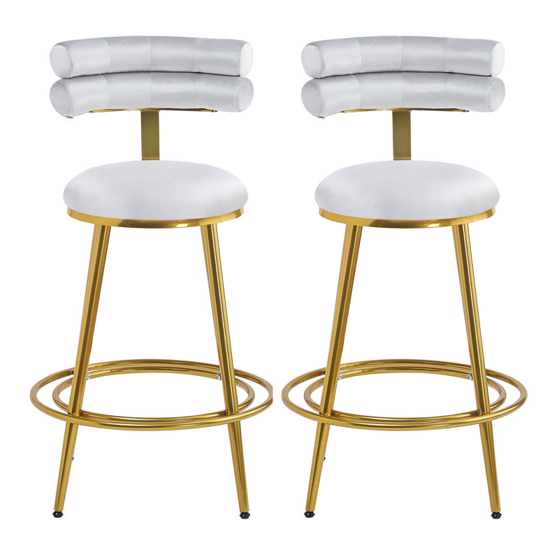 Ensemble de 2 tabourets de comptoir 27,65 po Modern, Blanc