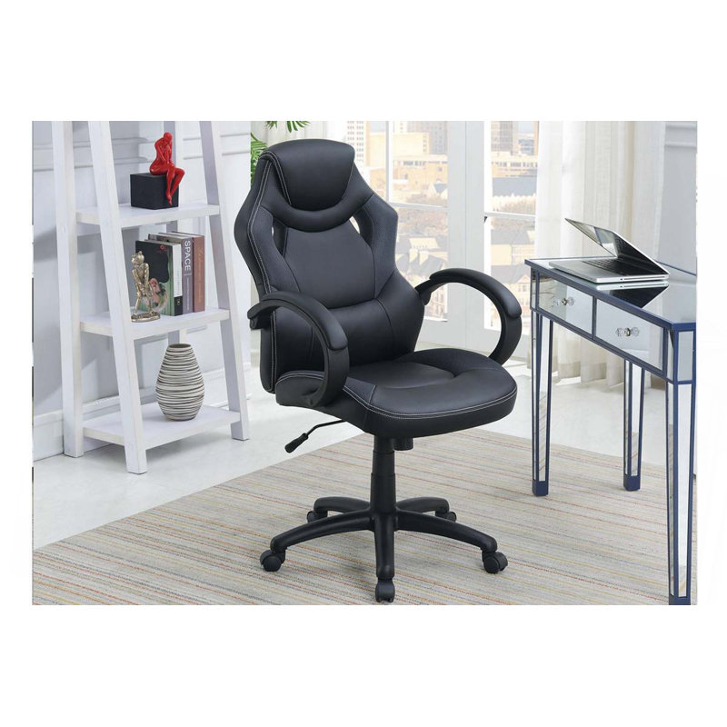 Chaise de bureau rembourrée 1pc, Noir