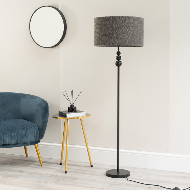 Randalia 145cm Traditional Floor Lamp, Black, Black
