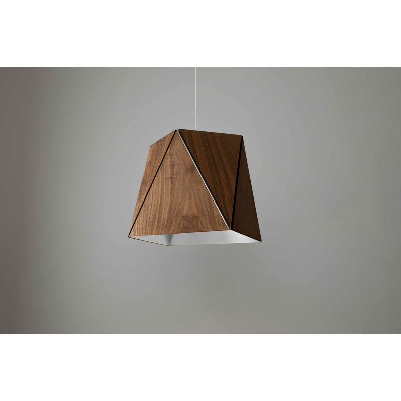 Calx Pendant, Brushed Aluminum/Walnut, White