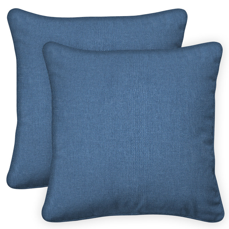 Square Toss Pillow Outdoor Reversible Throw Pillow, Steel Blue, 17"W x 17"L