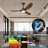 3 Blade Smart Solid Wood Ceiling Fan With Dimmable LED Light & Remote, Reversible DC Motor-263041754-236401635