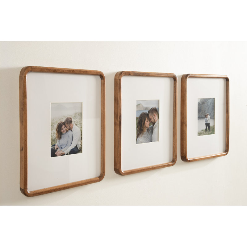 Rounded Rectangle Wood Frame Set, 5" W x 7" H, Brown