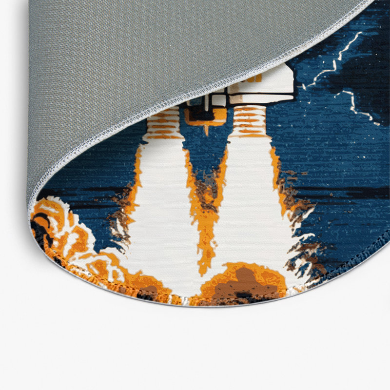 Tapis intérieur et extérieur gris Transport, Rond 5 pi