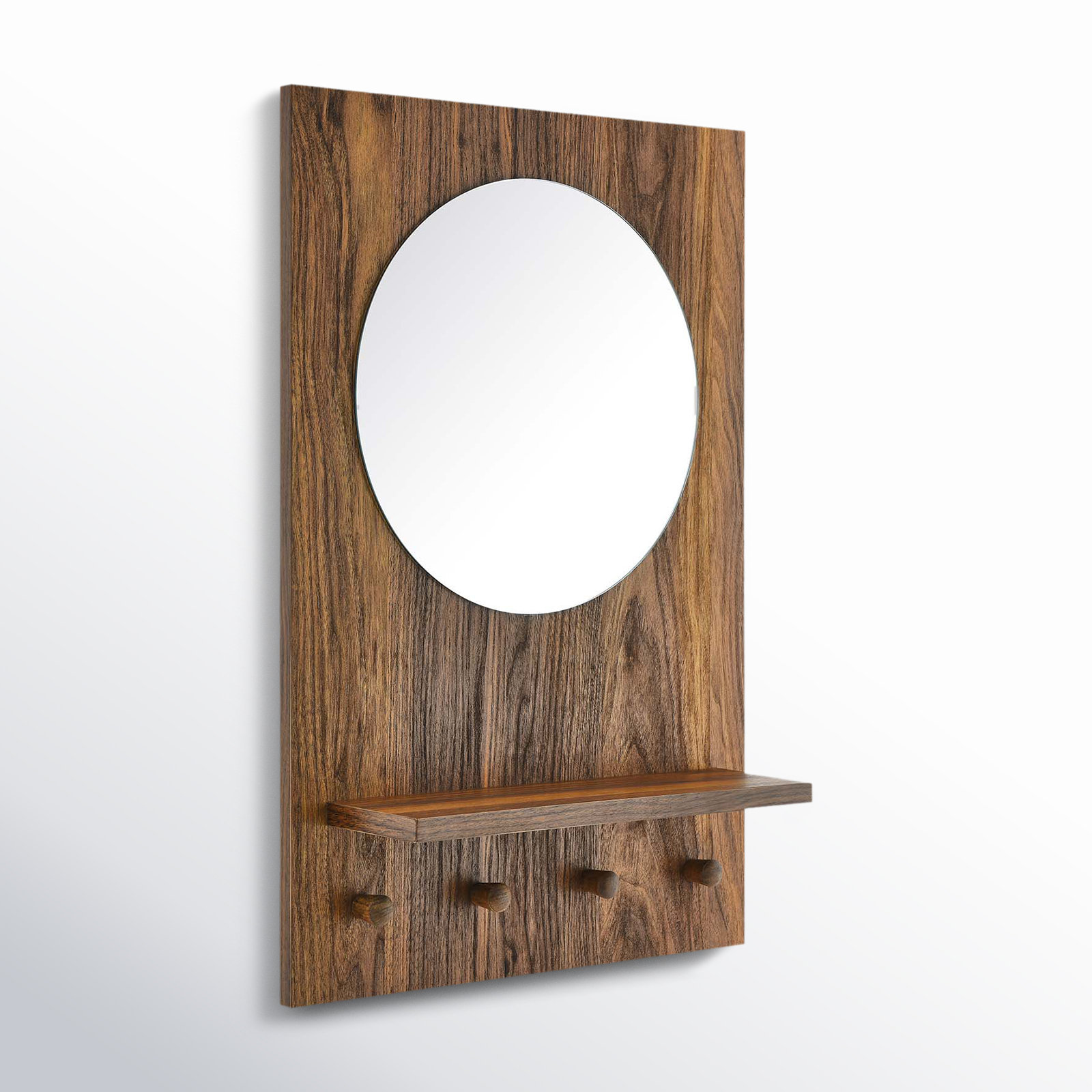 16" Accent Mirror, Walnut