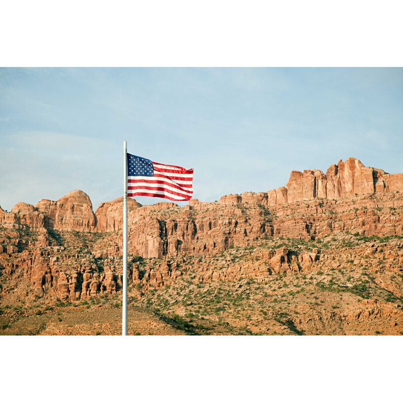 Drapeau des États-Unis - Photographie sur toile tendue, H 12 po x l 18 po