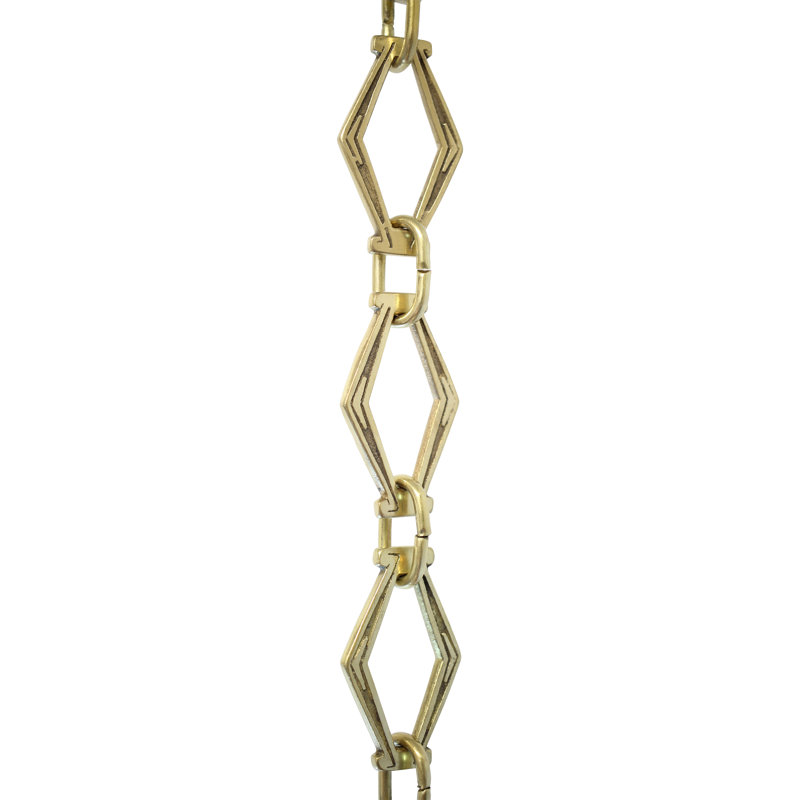 Chaîne hexagonale non soudée, Laiton poli, H 12 po x l 1,42 po x P 0,16 po