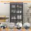 Premium Black Metal Storage Cabinet with Tempered Glass Doors, Adjustable Shelves