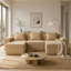 Canapé modulaire modulaire à 3 places en forme de U sans os, canapé modulaire Cloud avec assise profonde, canapé modulaire moderne à 3 places avec coussins décoratifs et 2 repose-pieds amovibles, tissu en velours côtelé-297323722-297323733