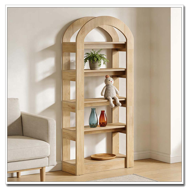 Arched Display Shelf,5-Tier Bookshelf