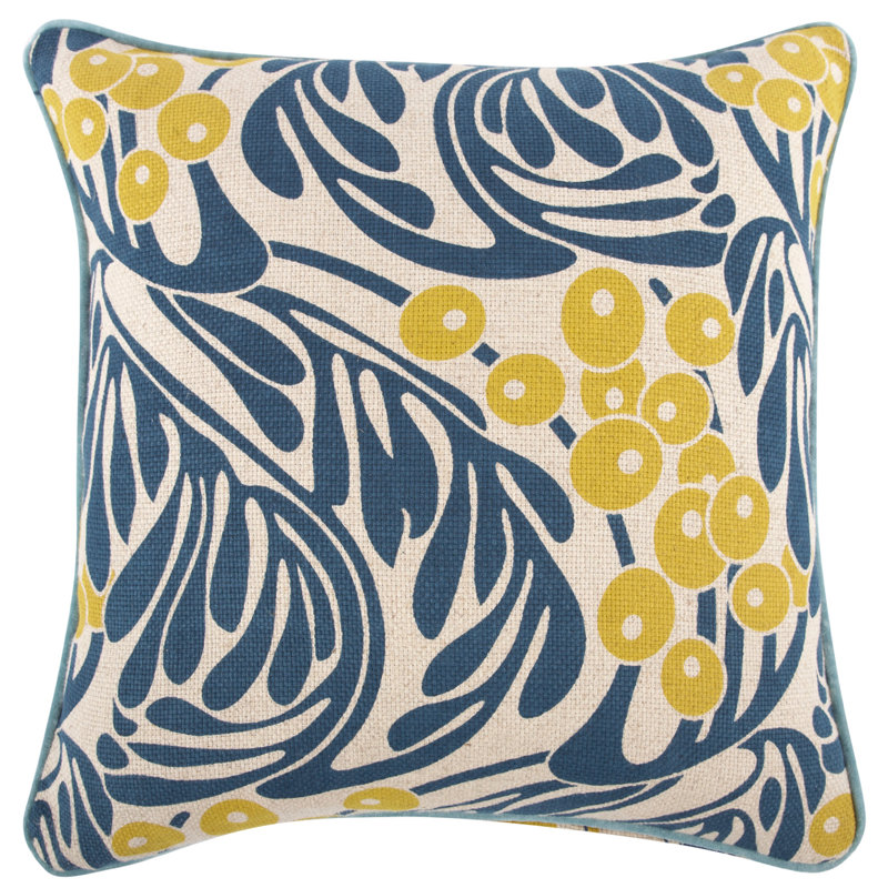 Cotton Blend Reversible Throw Pillow