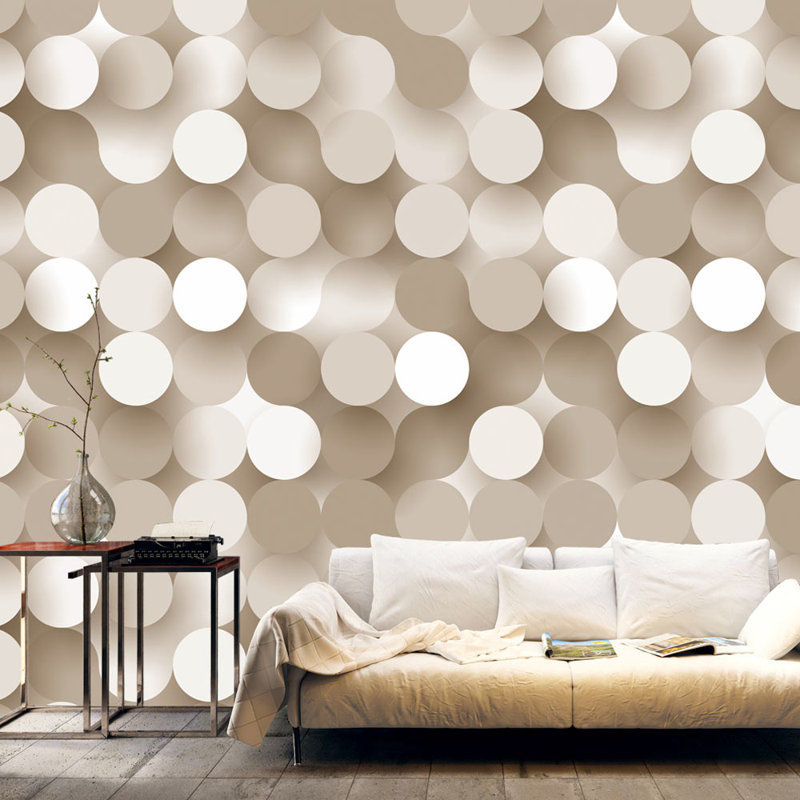 Non-Pasted Polka Dots Wall Mural, 38.6" W x 2.3' L
