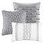 Ensemble de couette gris Queen 7 pièces