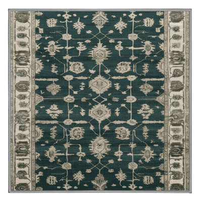 Machine Washable Overdyed Green Area Rug
