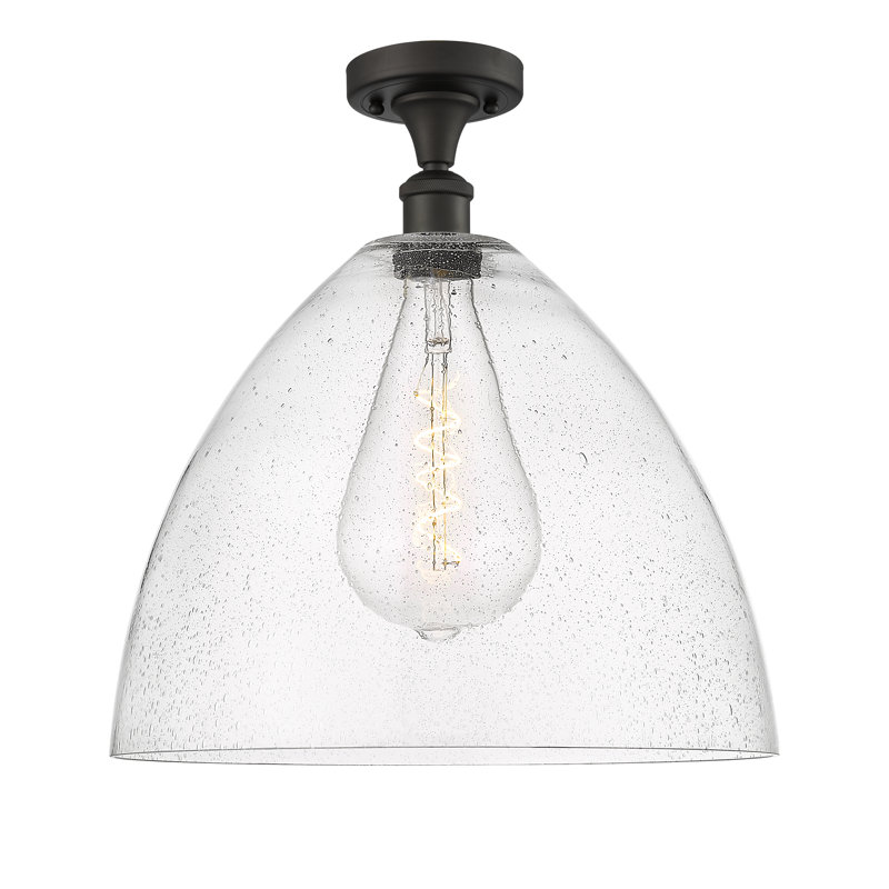 Plafonnier semi-encastré 9 po Aloisa, H 18,75 po x l 16 po x P 16 po, Bronze huilé