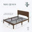 Structure de lit plateforme en bois massif de bambou, de style Mid-Century moderne et de couleur noyer, aucun sommier nécessaire-953076916