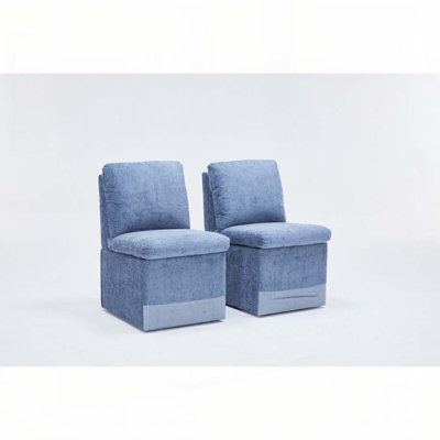 Chaise rembourrée en lin sans accoudoirs