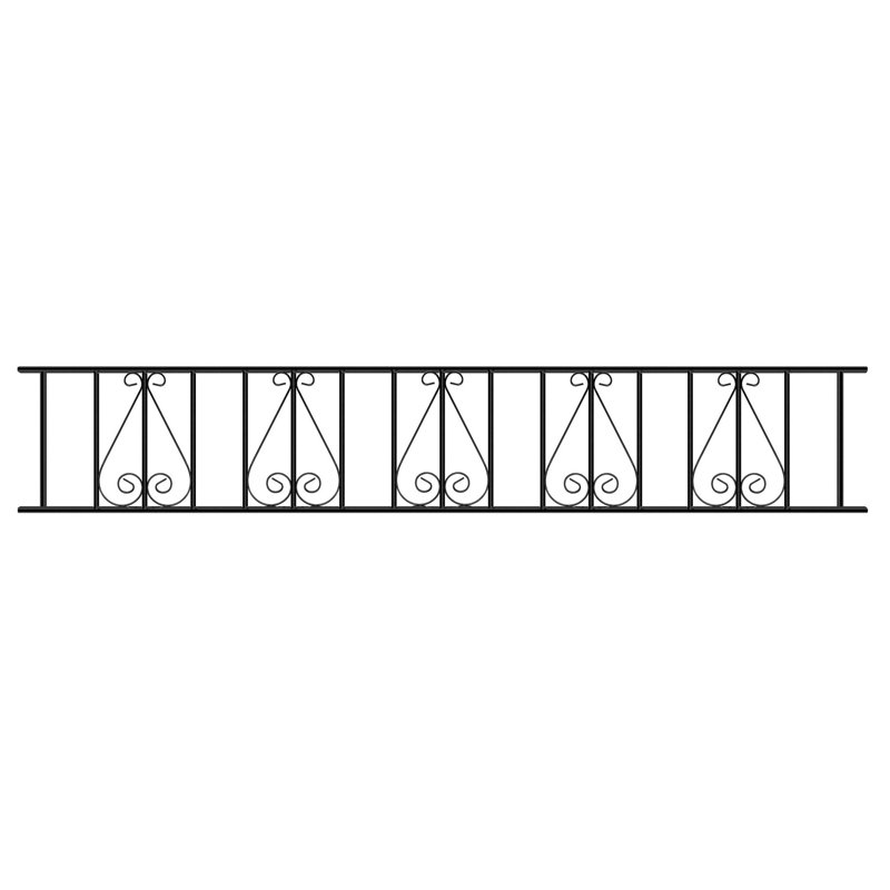 Brizendine 40cm H x 181cm W Black Metal Fencing with 1 Panel(s) Included