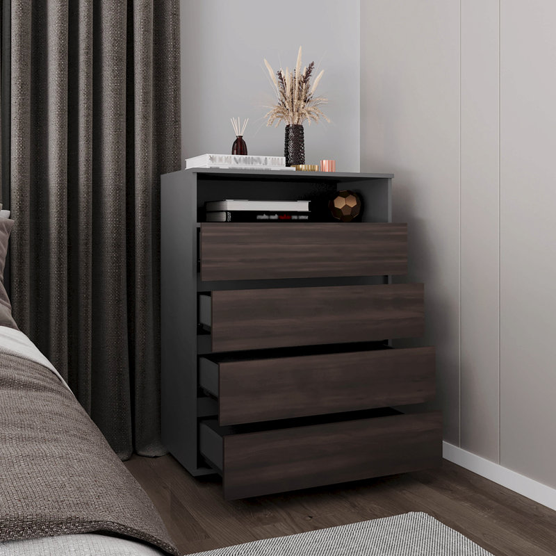 Commode, 4 tiroirs, 1 tablette