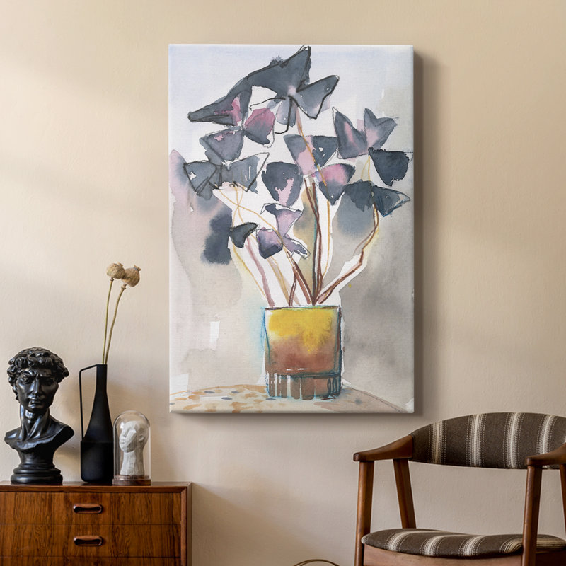 Oxalis dans un vase II - galerie Cavas sur mesure, H 36 po x l 24 po