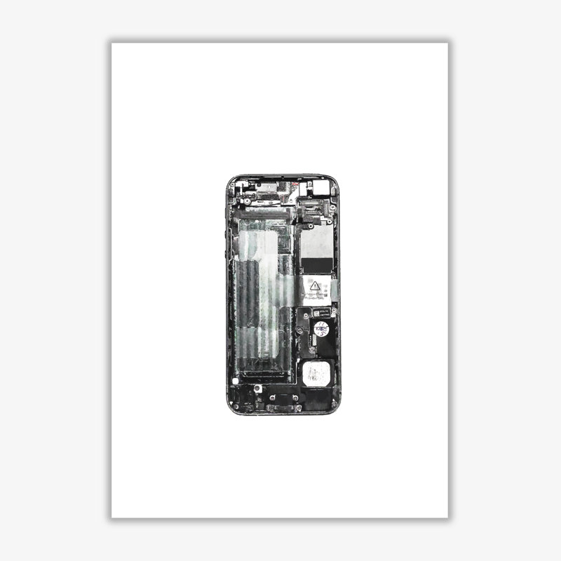 Broken IPhone - Print, 30 cm H x 21 cm W x 1 cm D, No Frame