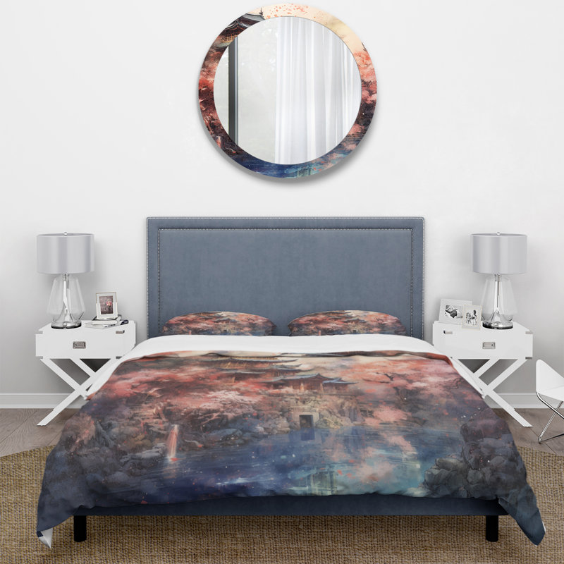 Ensemble de housse de couette en microfibre / polyester Japon Landscape Of The Rising Sun V
