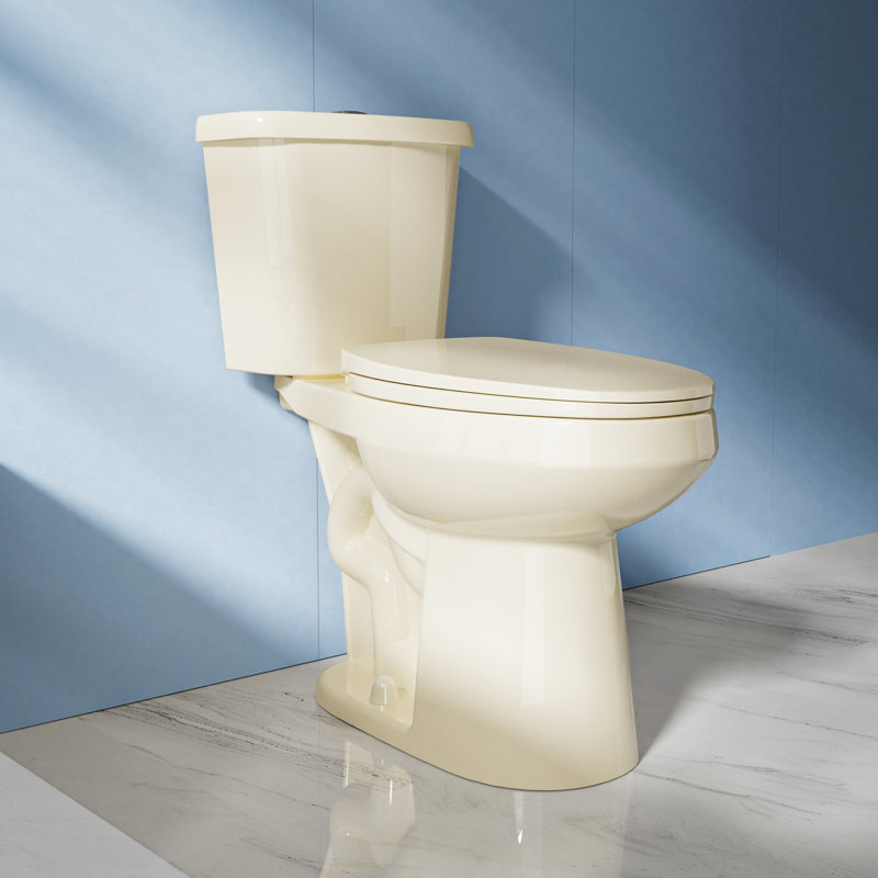 Bllo 19" H 2-Piece Toilet 1.1/1.6 GPF Dual Flush Elongated Toilet ADA Height with Soft-Close Seat, Bone